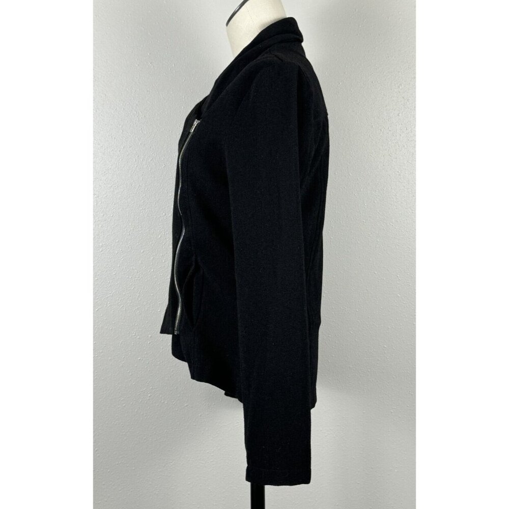 Elodie Womens Size M Black Shacket Asymmetrical Zip Front Jacket Blazer - Picture 5 of 16
